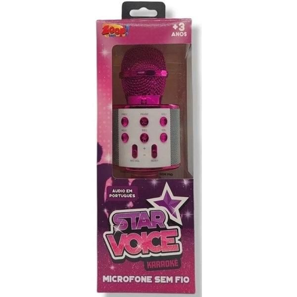 Microfone Infantil Karaoke Bluetooth STAR Voice ROSA PINK