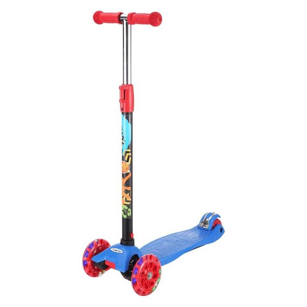Patinete Radical 3 Rodas New Plus Azul Com Led - Dm Toys 6860