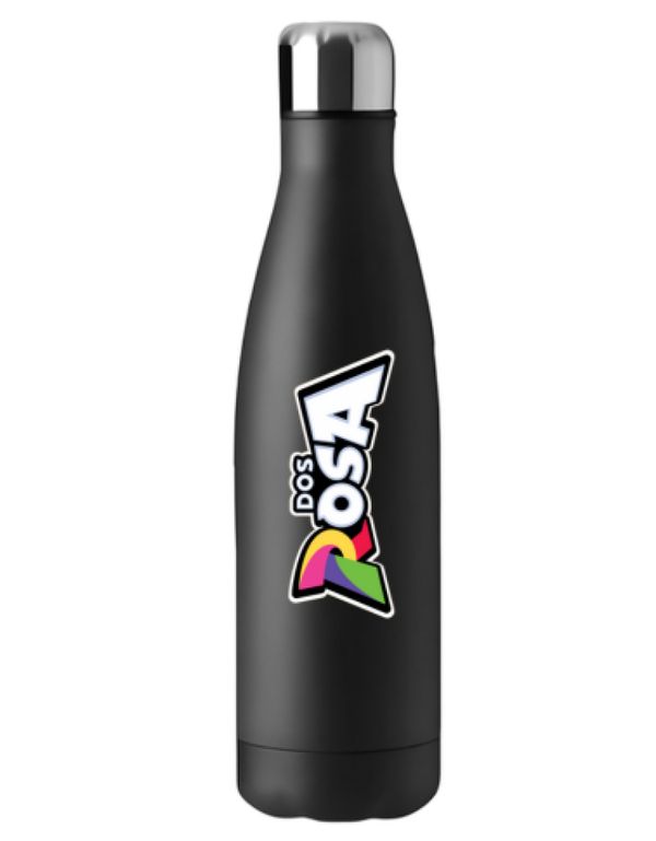 Garrafa de Inox Preta Dos Rosas Logo