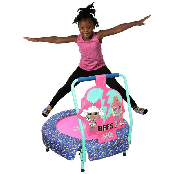 Mini Trampolim Infantil com Alça e Personagens Neon Q.T e Capelli Sport Perfeito para Diversão das Crianças 110v