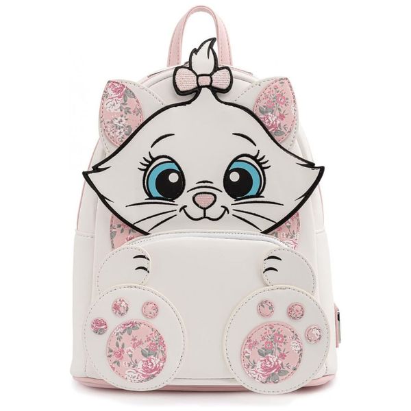 Mochila Escolar Infantil Loungefly Disney Marie Floral para Crianças a Partir de 12 Anos, Branca 110v