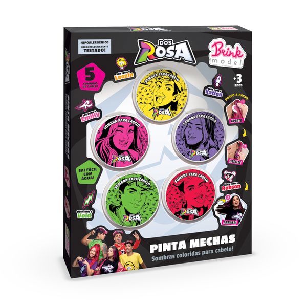 Kit De Maquiagem Para Cabelo - Dos Rosa - Pinta Mechas - Brink Model