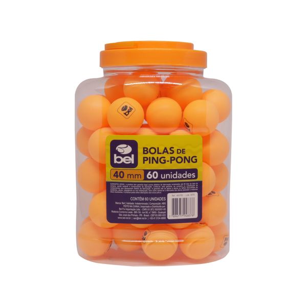 Kit com 60 Bolinhas de Ping-Pong Laranja Bel Único