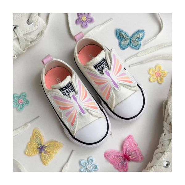 Tênis All Star Infantil Borboleta com velcro Converse 20 / bege