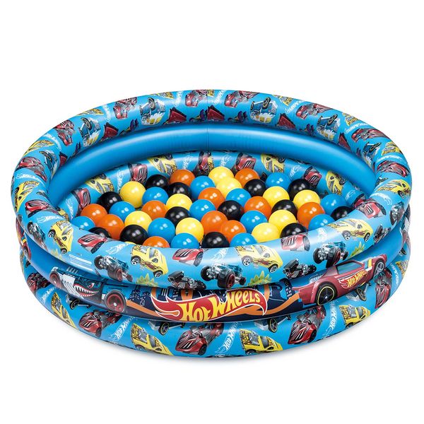 Piscina de Bolinhas da Hot Wheels - Inflável Com 25 Bolinhas - Fun