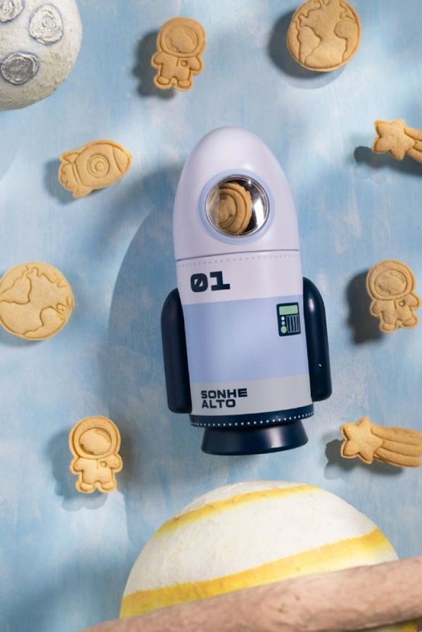 Lata Foguete Astronauta 120g - Biscoitos Baunilha - Biscoitê