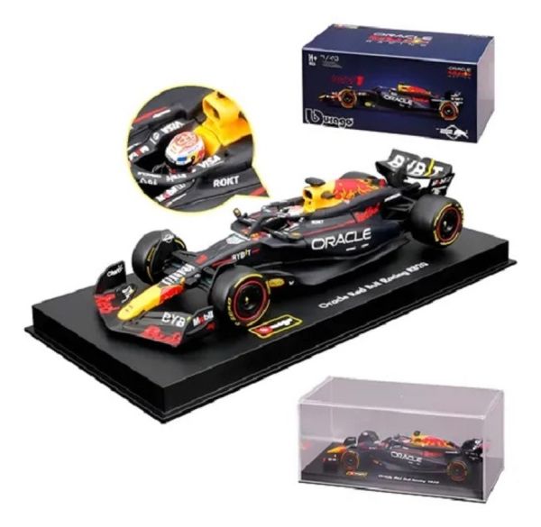 Miniatura Metal 1/43 C/ Piloto Caixa Acrilica Formula 1 Red Bull Racing MV1 RB20 Max Verstappen– Burago