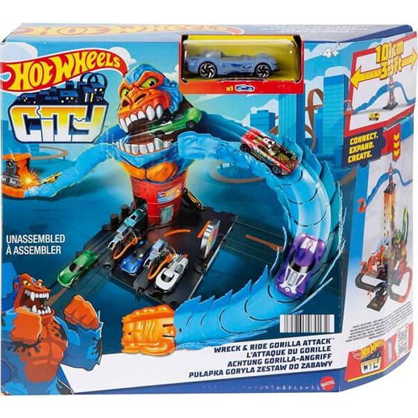 PISTA DE BRINQUEDO HOT WHEELS - ATAQUE DO GORILA NEMESIS DESTRUA E CORRA - MATTEL
