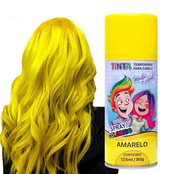 Tinta Amarela Temporária Infantil Adulto Festa Cabelo Maluco
