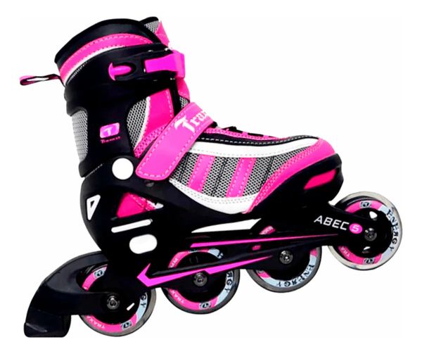 Patins Inf. Inline Traxart - Cor Rosa Ajustável 28-31