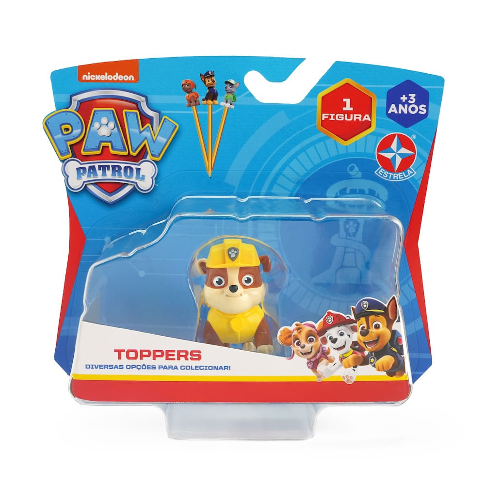 Mini Figura - Topper - Unitário Sortido - Rubble - Patrulha Canina - Estrela