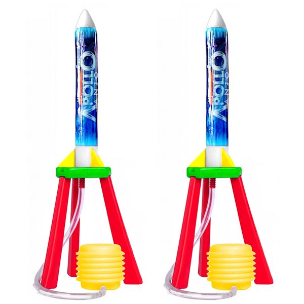 Kit 2 Foguetes de Brinquedo Apollo Grande Base de Lançamento