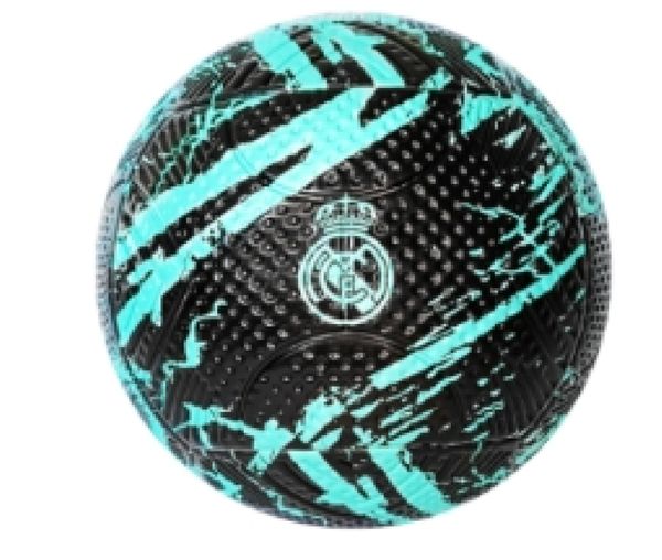 BOLA DE FUTEBOL PVC / PU NÚMERO 5 PRETA / VERDE REAL MADRID