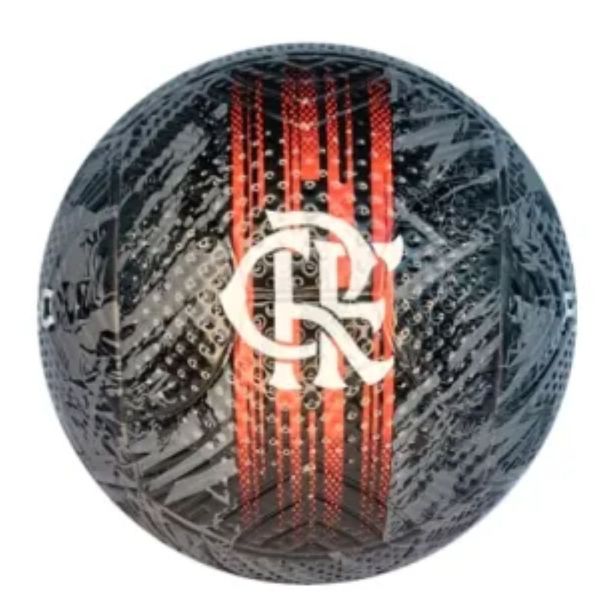 MINI BOLA DE FUTEBOL PVC / PU PRETA/VERMELHA FLAMENGO