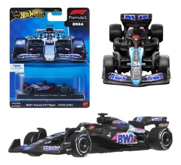 Hot Wheels Premium Carrinho 1:64 Metal Formula 1 BWT Alpine Team A524 #31 - Mattel