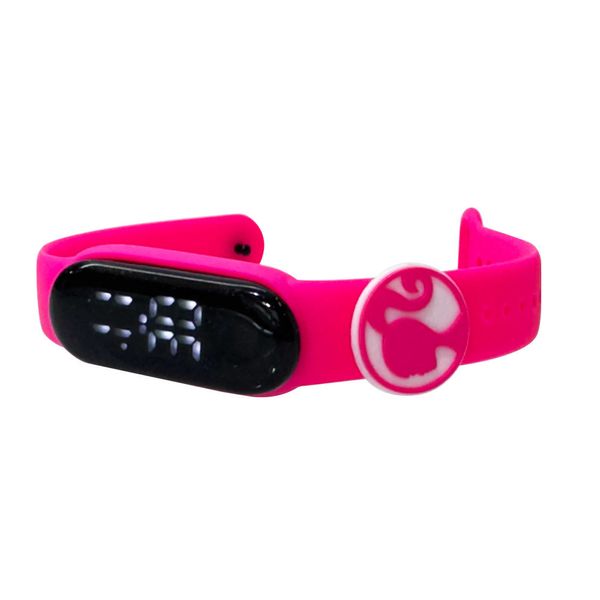Relógio Digital - Barbie - Botton Fashion - Rosa - Fun