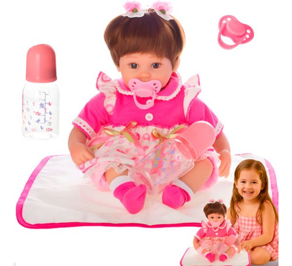 BONECA BEBE REBORN LAURA BABY CHARLOTTE 16''