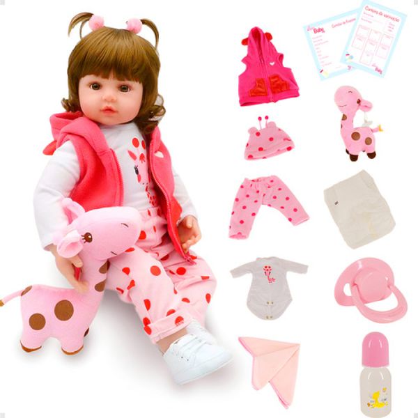 BONECA BEBE REBORN LAURA BABY  VALENTINA 18'' 100% VINIL
