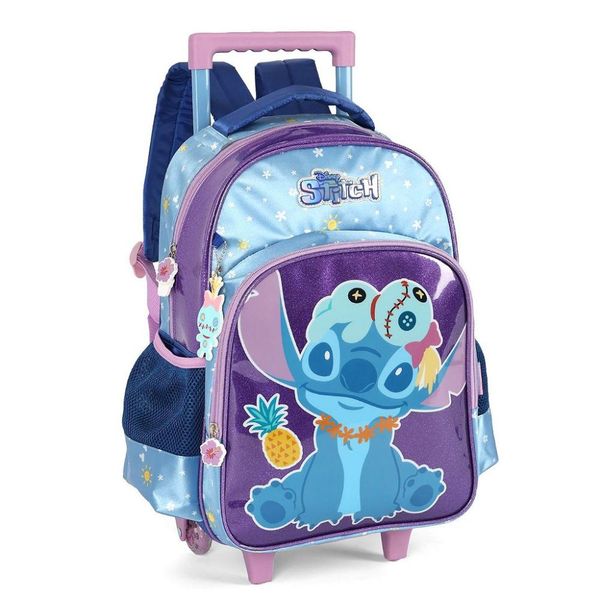 Mochila de Rodinhas Luxcel Com Alça Stitch Aloha Violeta Único