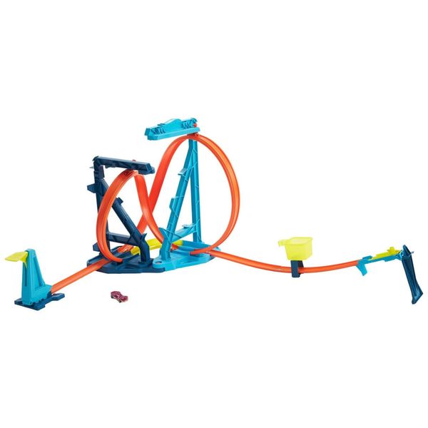 Kit de pista Hot Wheels com Loop e Carro em escala 1:64 para Construir, Mattel ND