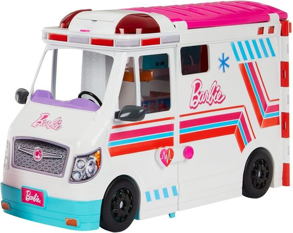 Conjunto Ambulância De Resgate Da Barbie Com Luz e Som - Mattel HKT79