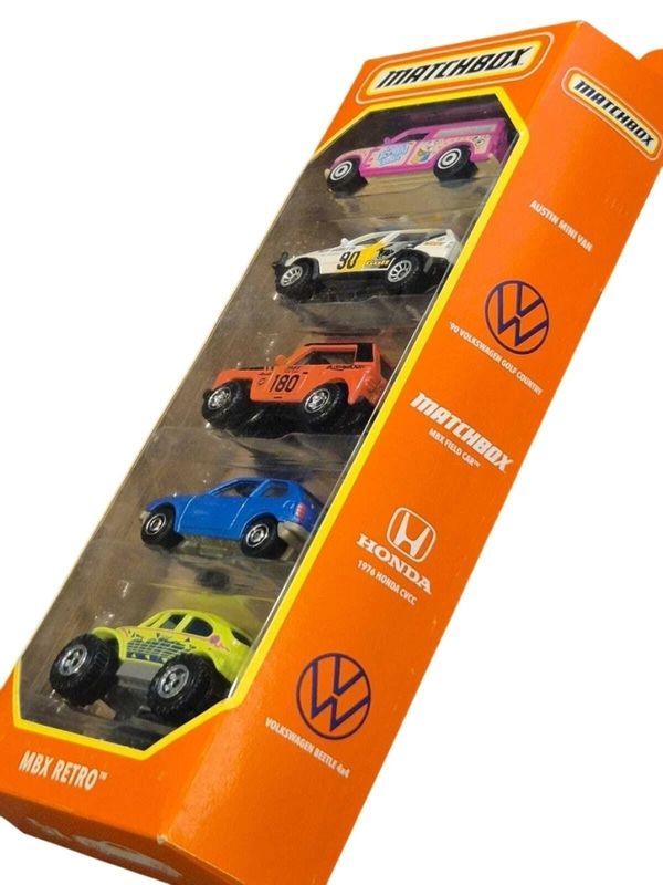 PACK 5 Carrinhos Matchbox Clássicos VW fusca - Honda - Mini cooper 1MAGNUS - HVT71