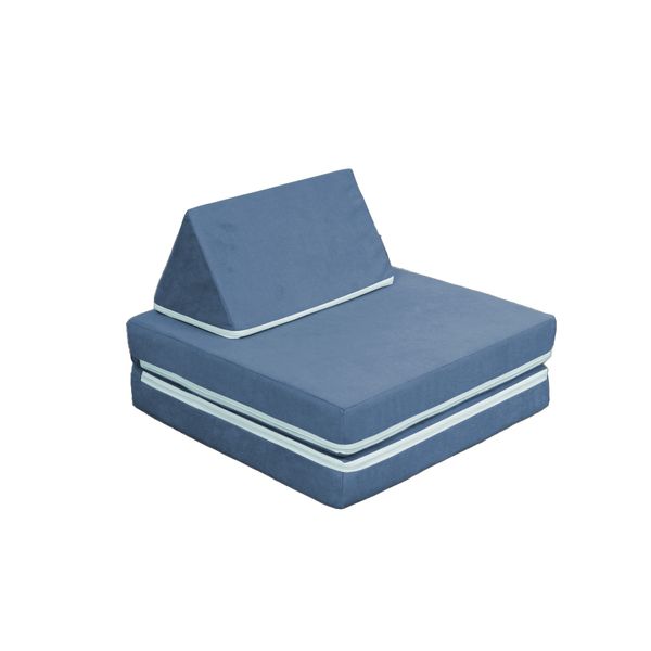 BrincaPoltrona Mil Formas Modular Kit 2 Peças Colchonete + Triângulo Azul Marinho