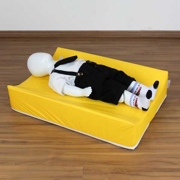 Trocador e Berço Portátil com Abas Luxo 70cm x 50cm x 15cm escolha a cor Amarelo
