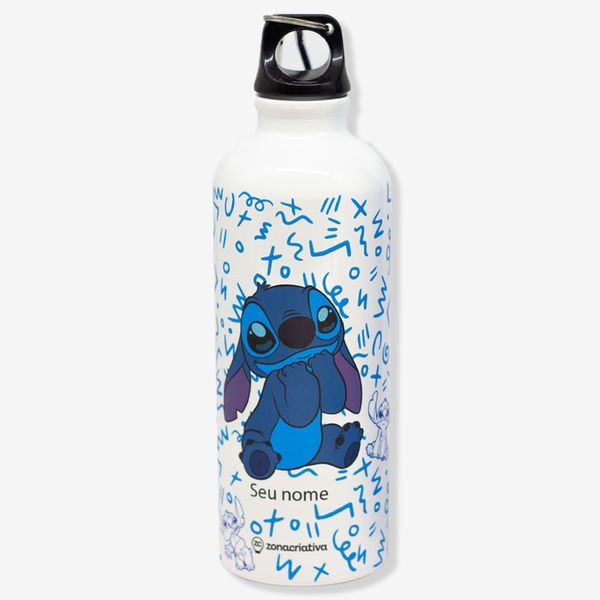 Garrafa com Mosquetão Personalizada Stitch Ícones – Disney