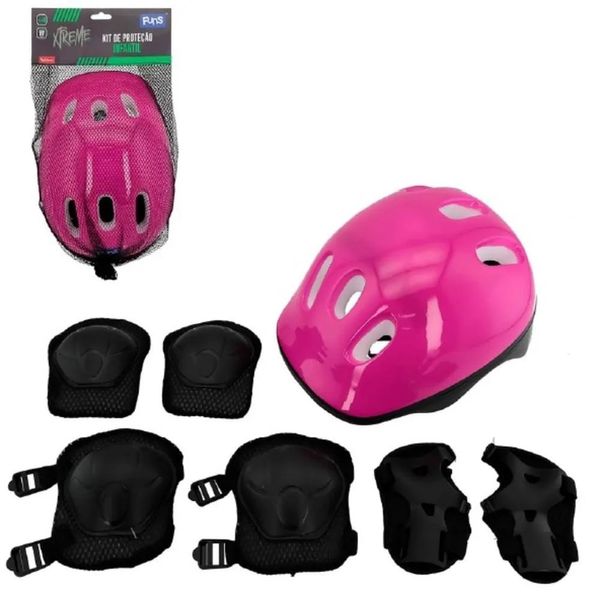 Kit de Proteção Infantil Xtreme - 7 Peças - Wellmix - ROSA