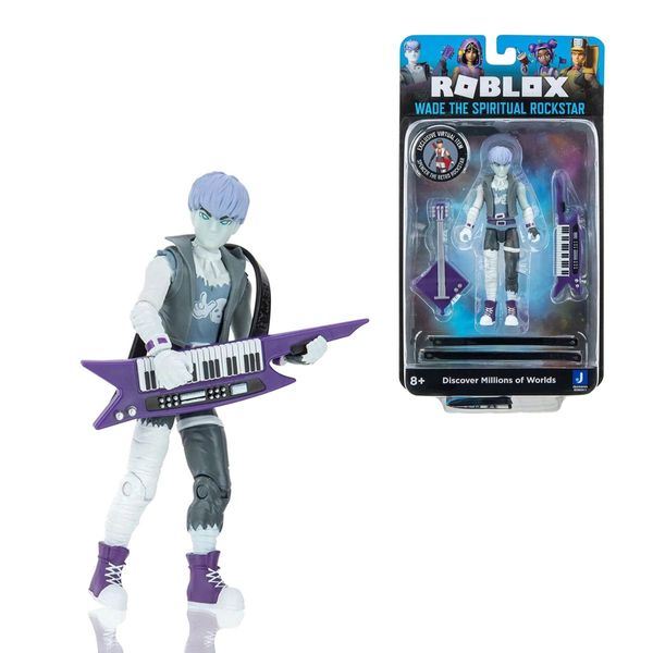 Figura Articulada Roblox Wade The Spiritual Rockstar Sunny 10cm com Instrumentos e Código Virtual