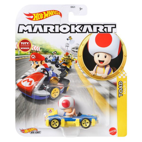 Toad - Mach 8 - Mario Kart - 1/64 - Hot Wheels
