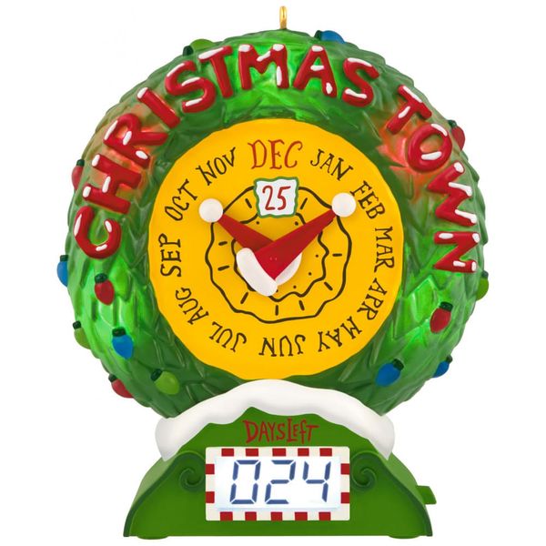 Enfeite Natalino Hallmark Keepsake 2025 Disney O Estranho Mundo de Jack Christmas Town Countdown com Luz, Som e Movimento