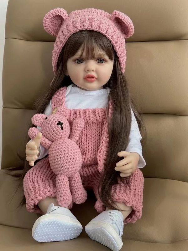 Bebê Reborn Debby Crochê Lançamento 55cm Silicone