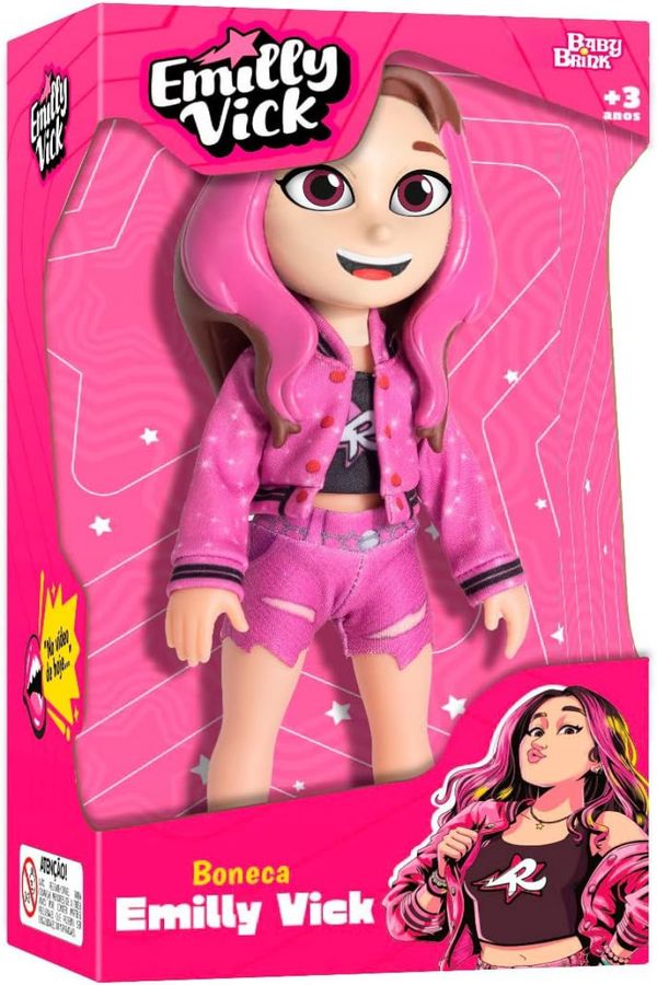 Boneca Emilly Vick dos Rosa 25 cm Original Novabrink