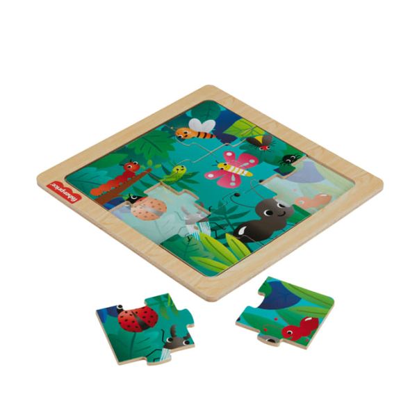 Puzzle de Madeira - Quebra-Cabeça 09 peças - Fisher Price Verde Claro