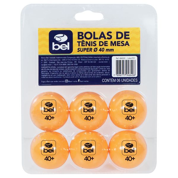 Kit com 6 Bolinhas de Ping-Pong Bel Único