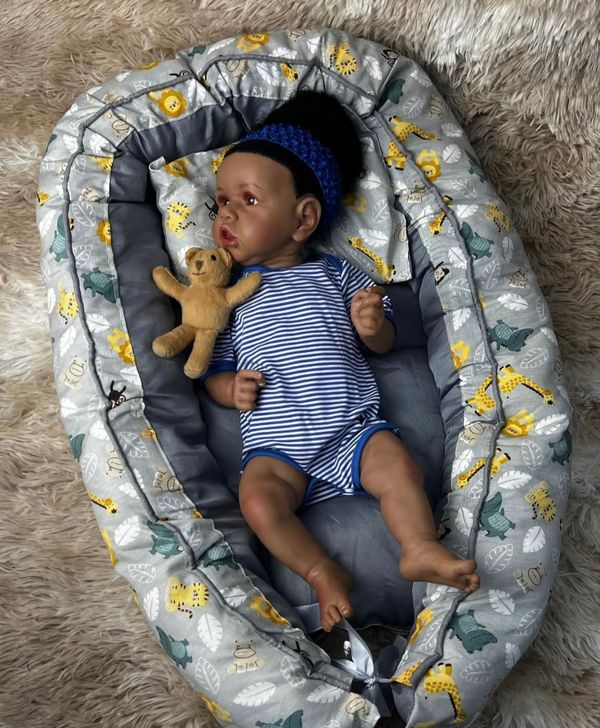 Boneca Bebe Reborn Negra Maya 55cm Lançamento