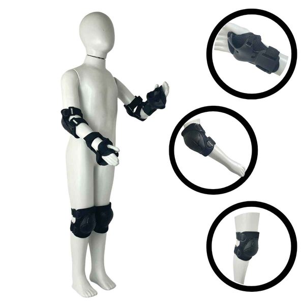 Kit Proteção Segurança Para Esportes Radicais CKS Tamanhos P M G Infantil Juvenil Joelheira Cotoveleira Munhequeira P