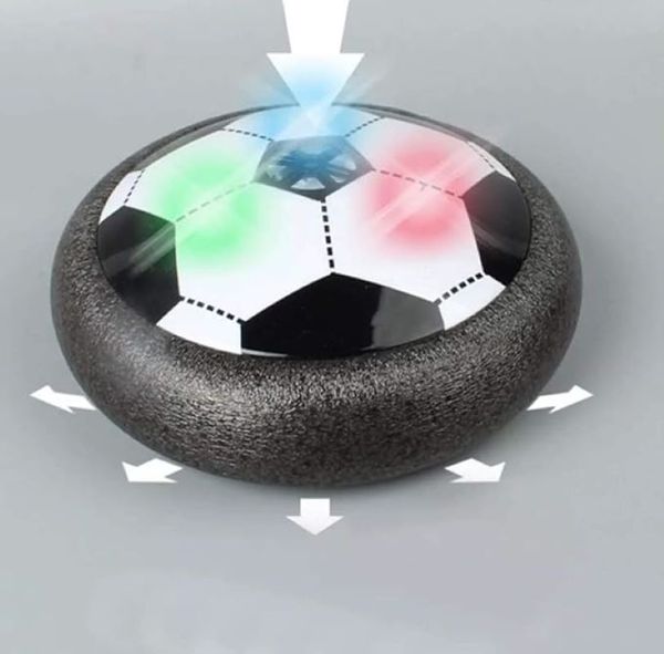 Brinquedo Bola Futebol Grande Eletric Air Hoverball Flutuante Luz e Movimento Deslizante 15cm