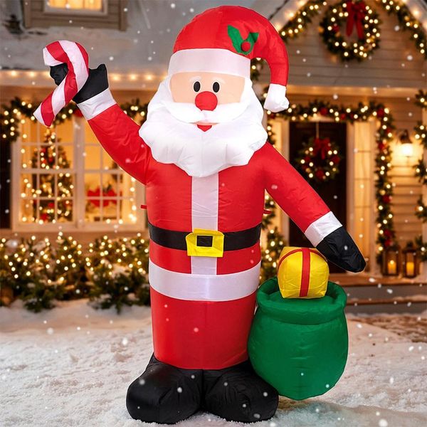 Papai Noel Inflável Gigante 120 cm Bivolt Decoração Natal Jardim Quintal Casa Shopping Mansão