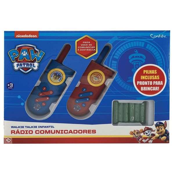 Walkie Talkie Infantil com Lanterna Patrulha Canina - Candide