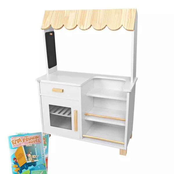 Mercadinho Infantil de Madeira Branco