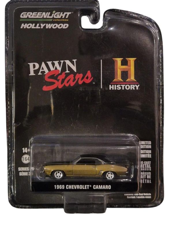 Carrinho Colecionável Trato Feito (Pawn Stars) - Chevrolet Camaro 1969 - Greenlight Hollywood Edição limitada - Metal co