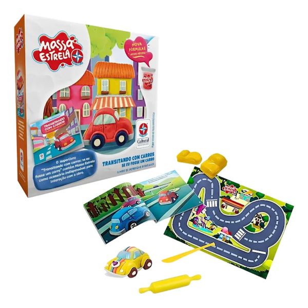 Kit Estrela Massa E Livro Transitando Com Carros Original 1magnus