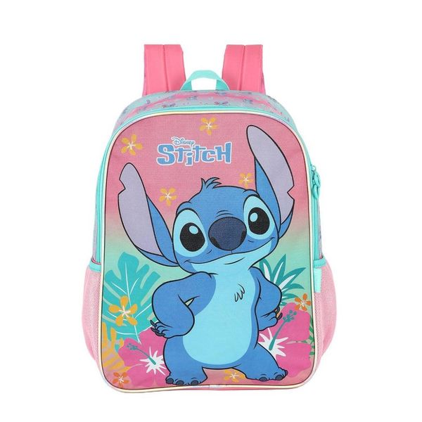Mochila de Costas Luxcel Stitch Floral Aloha Rosa Único