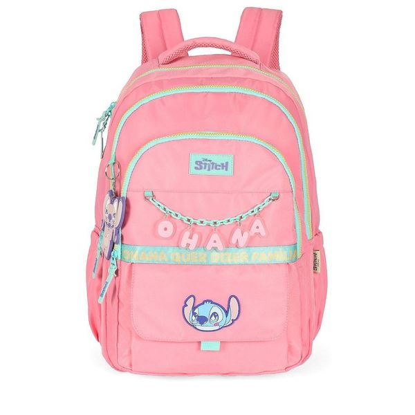 Mochila de Costas Luxcel Stitch Corrente Salmão Único
