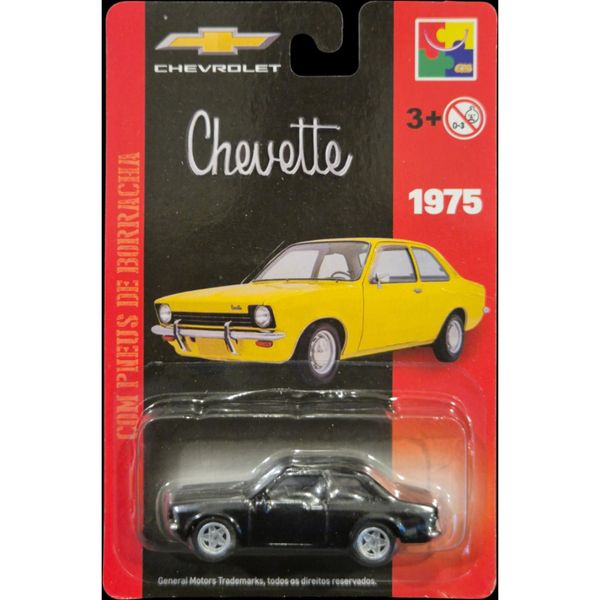 Chevrolet Chevette 1975 - CKS Toys Die Cast - Real Riders (pneus de borracha) - Oficial Licenciado - Original 1magnus Preto