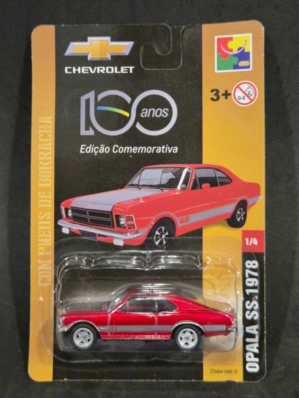 Chevrolet Opala 1978 SS 100 Anos - Pintura Especial metálica CKS Toys Die Cast  Real Riders (pneus de borracha) 1magnus Vermelho