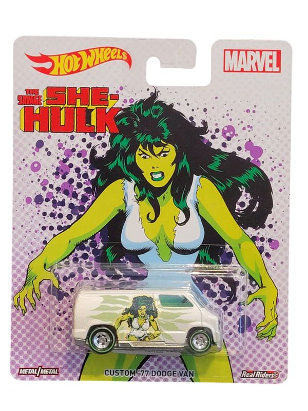 Hot Wheels Collectors Marvel - Furgão Van Dodge 1977 Custom Premium Personagem Mulher Hulk 1magnus DWH30